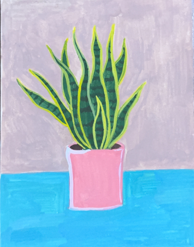 easy beginner painting ideas painting snake plants