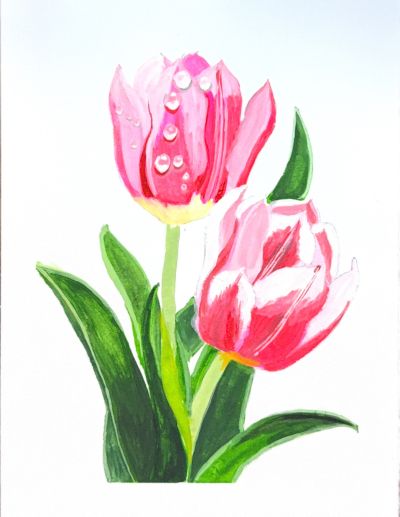 easy beginner painting ideas painting tulips