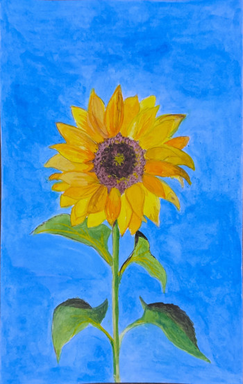 Easy Sunflower Watercolor Painting